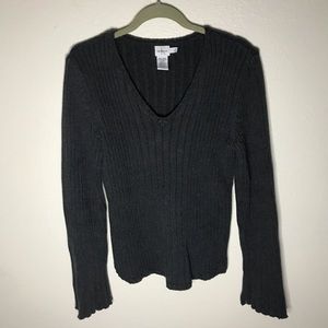 3/20 Calvin Klain dark gray v neck sweater sleeves